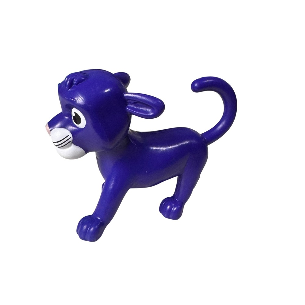 Purple Panther Big Cat Figurine Small Plastic Cartoon Animal Toy Purple White